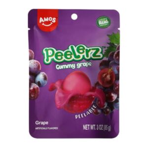 Amos Peelerz Gummy Grape 3oz Peg Bags 12ct